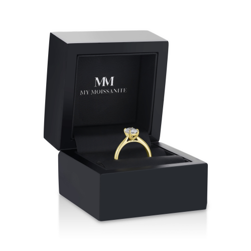 Elysium - Μονόπετρο δαχτυλίδι με μοϊσανίτη κοπής σμαραγδιού