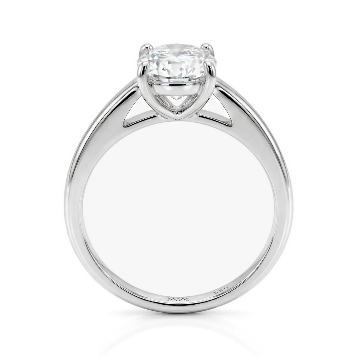 Elara - Μονόπετρο δαχτυλίδι με μοϊσανίτη cushion | My Moissanite