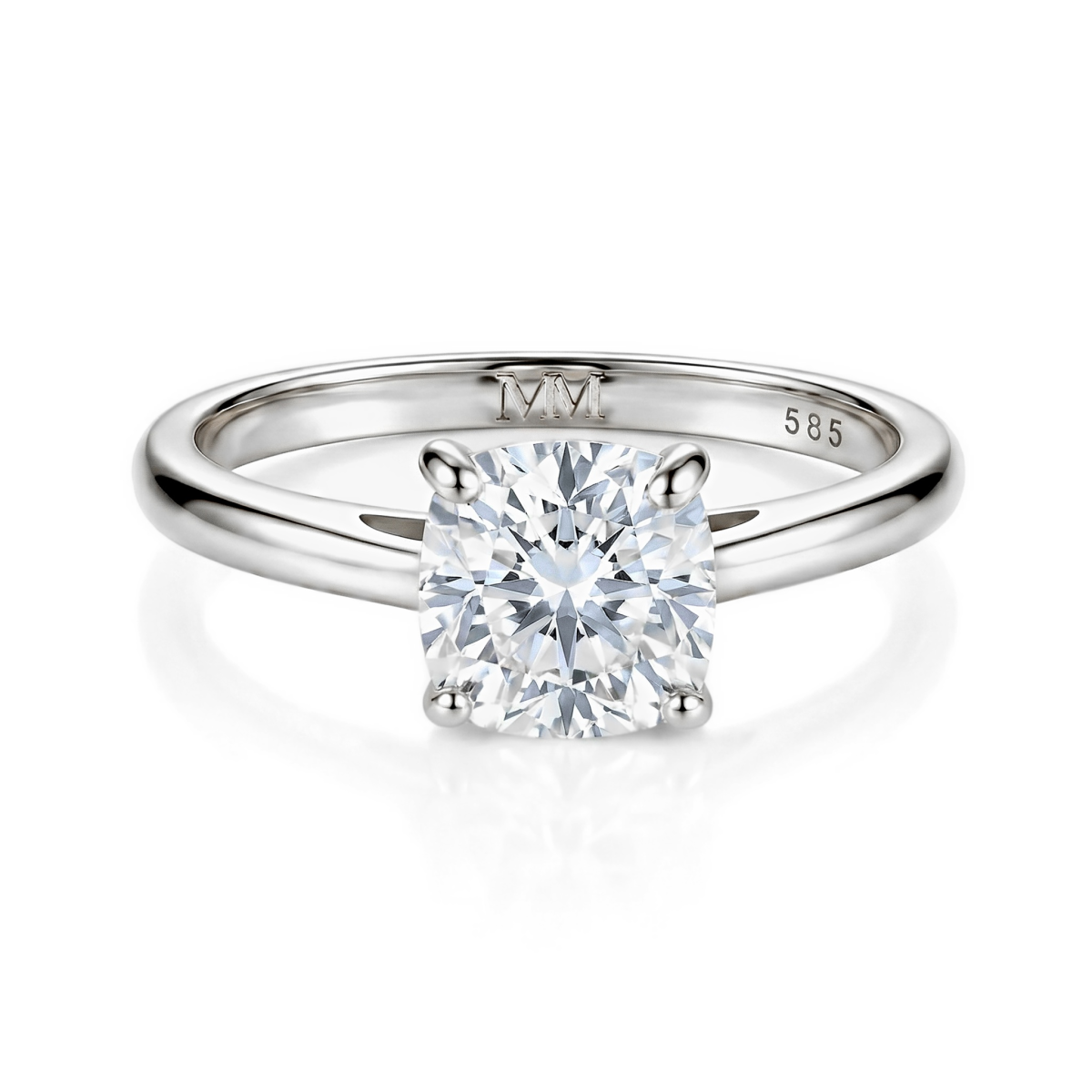 Elara - Μονόπετρο δαχτυλίδι με μοϊσανίτη cushion | My Moissanite