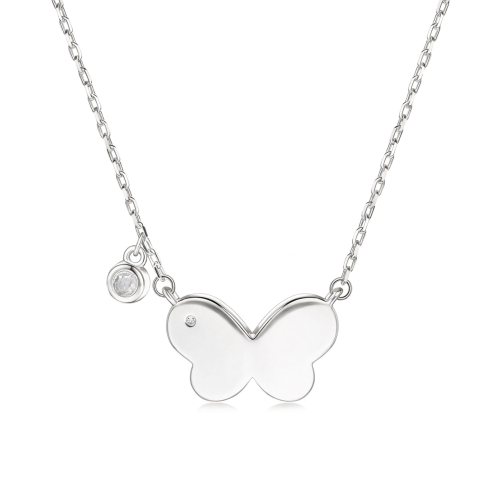 Papillia - Κολιέ με charm σε σχήμα πεταλούδας και λεπτομέρειες μοϊσανίτη
