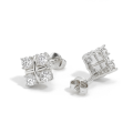 Moissanite Quadrants - Καρφωτά σκουλαρίκια με μοϊσανίτη