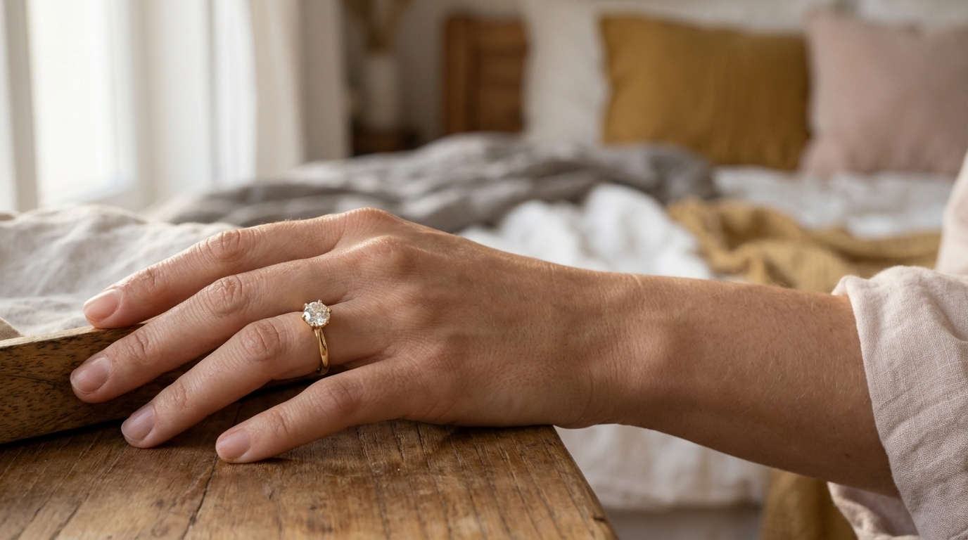 Δαχτυλίδι My Moissanite σε ζεστό φυσικό φως